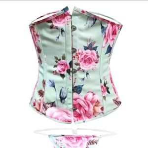 3/$25 BNWT Shein Satin Floral Underbust Corset and Thong Size Small